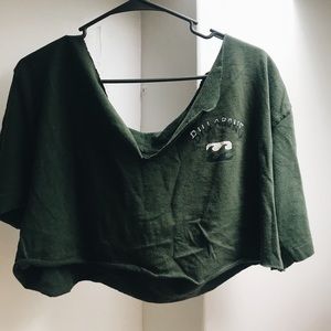 Cropped BILLABONG green t